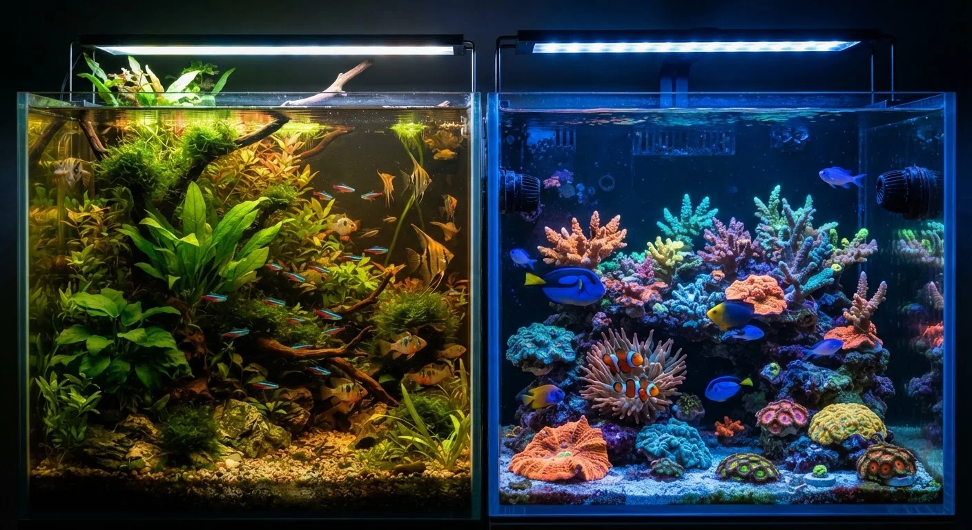 Freshwater vs. Saltwater Aquariums: What the Commitment Really Looks Like