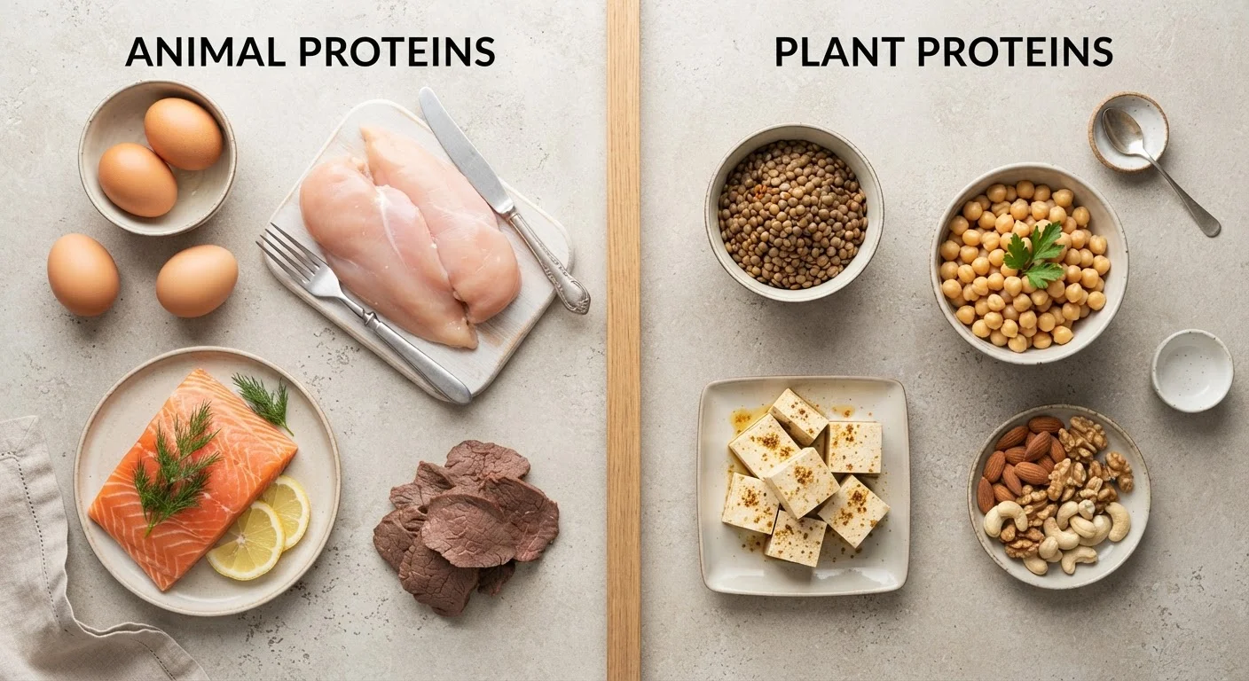 Protein Sources Side by Side: Animal vs. Plant